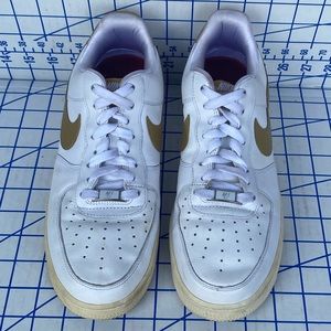 Nike Air Force 1 XXV Sneakers 10 White/Gold 315115-171